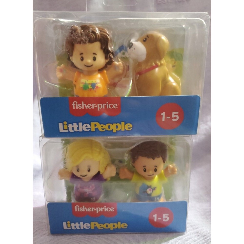 Fisher Price Little People Sports Soccer Team Pk & Boy with Dog - 2 packs -  NEW